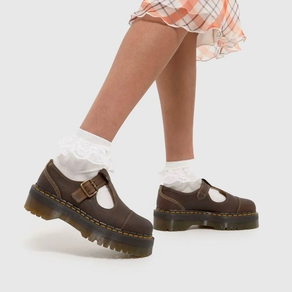 Dr Martens Bethan Mary Jane Arc Crazy Horse Brown Leather size 11 NEW Platform - Picture 2 of 5